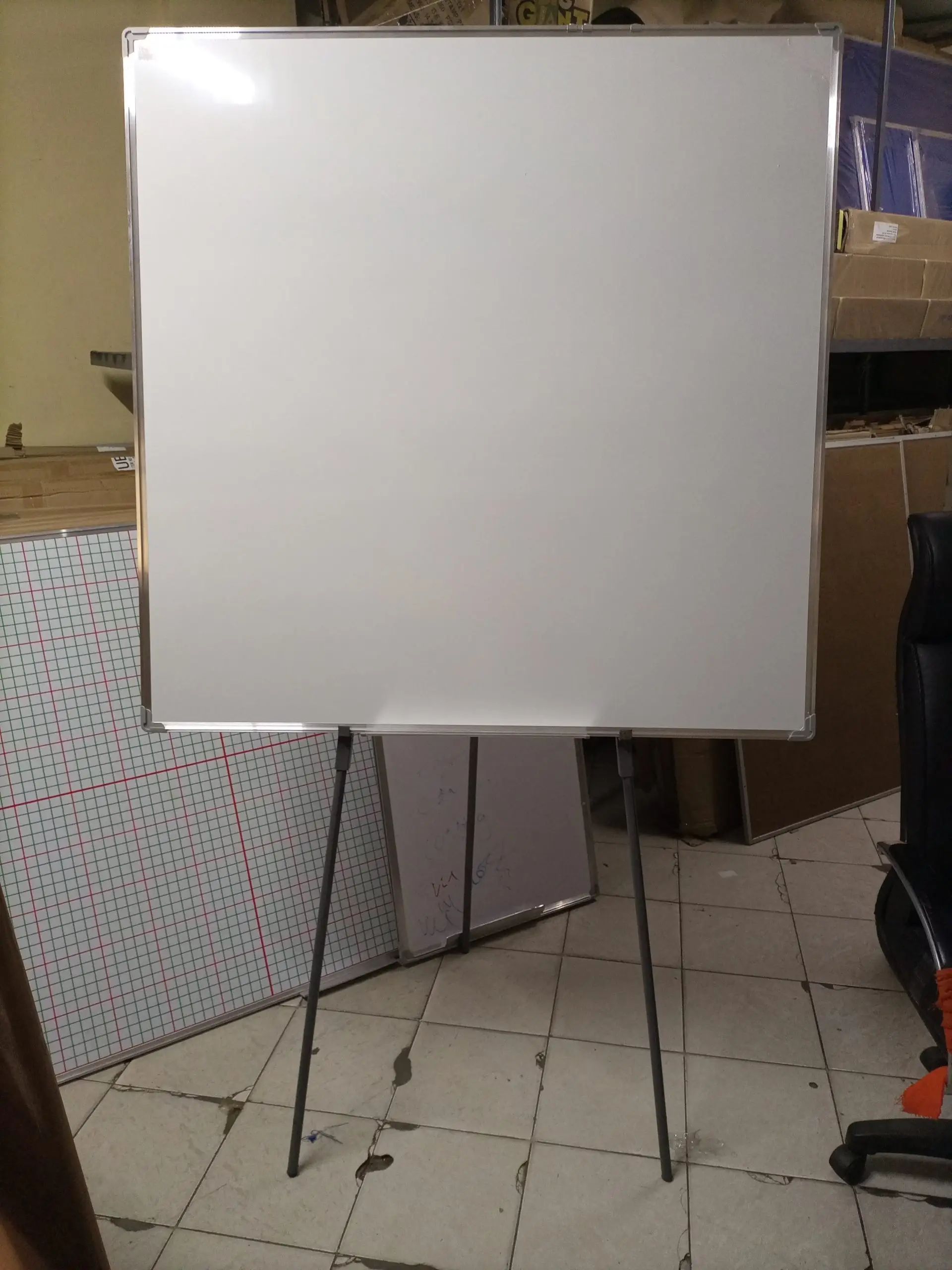 IMG_20220914_143944_913 White Board With Tripod Stand 120cm x 120cm (4ft x 4ft) - Image 1
