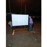 Heavy Duty White Board With Heavy Duty Wheeled Stand  240cm x 120cm (8ft x 4ft)