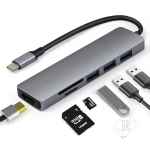 AIRSKY 6In1 Usb-C Hub + Card Reader With 4K HDMI Port